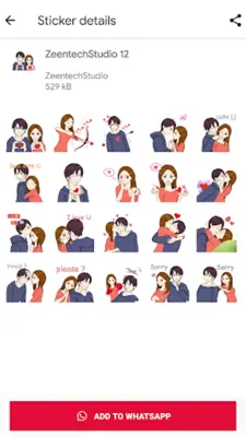 WASticker - Love Stickers 2022 android App screenshot 3